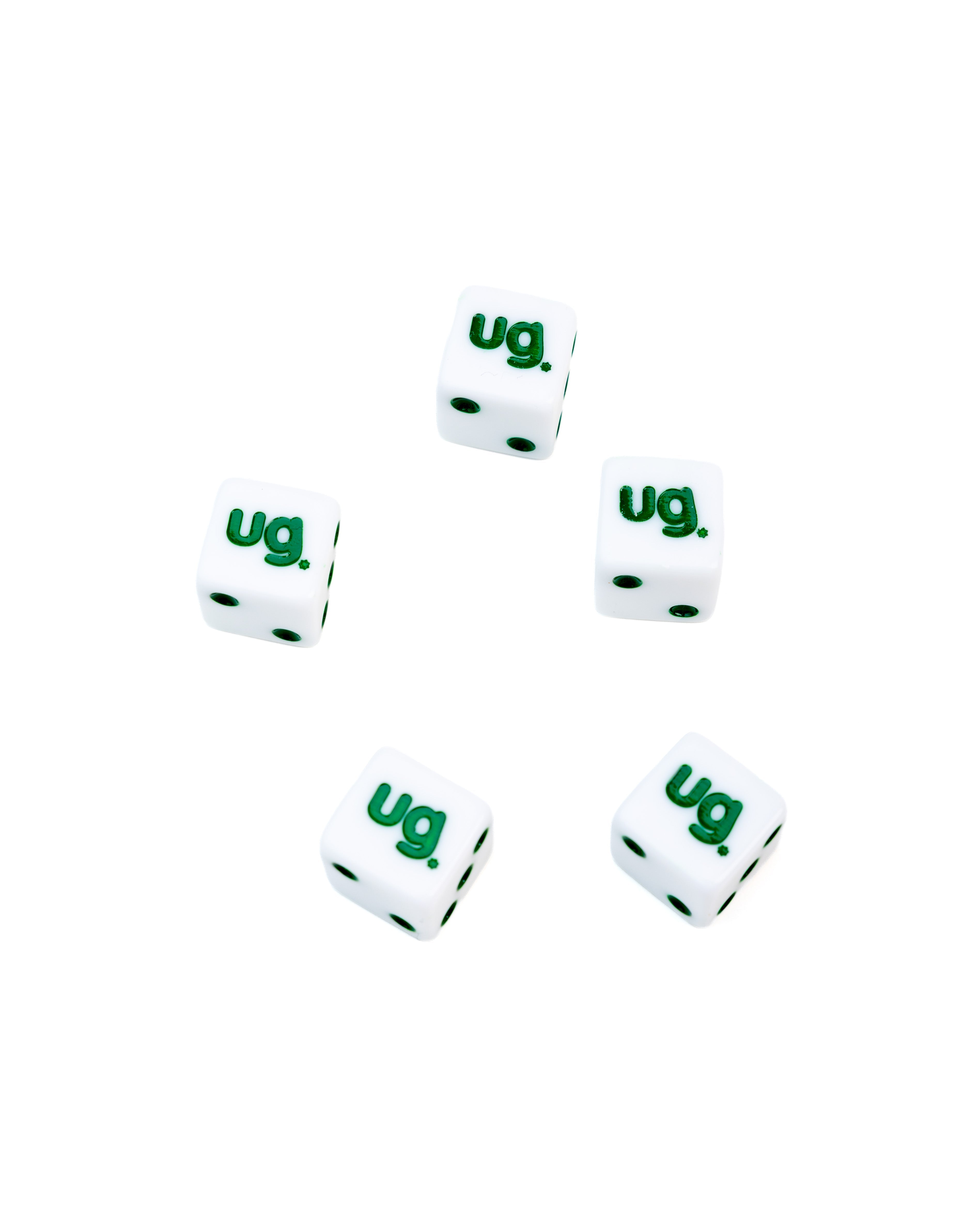 Dice Set — five branded dice