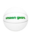 Basketball — white with green unseen gears mark