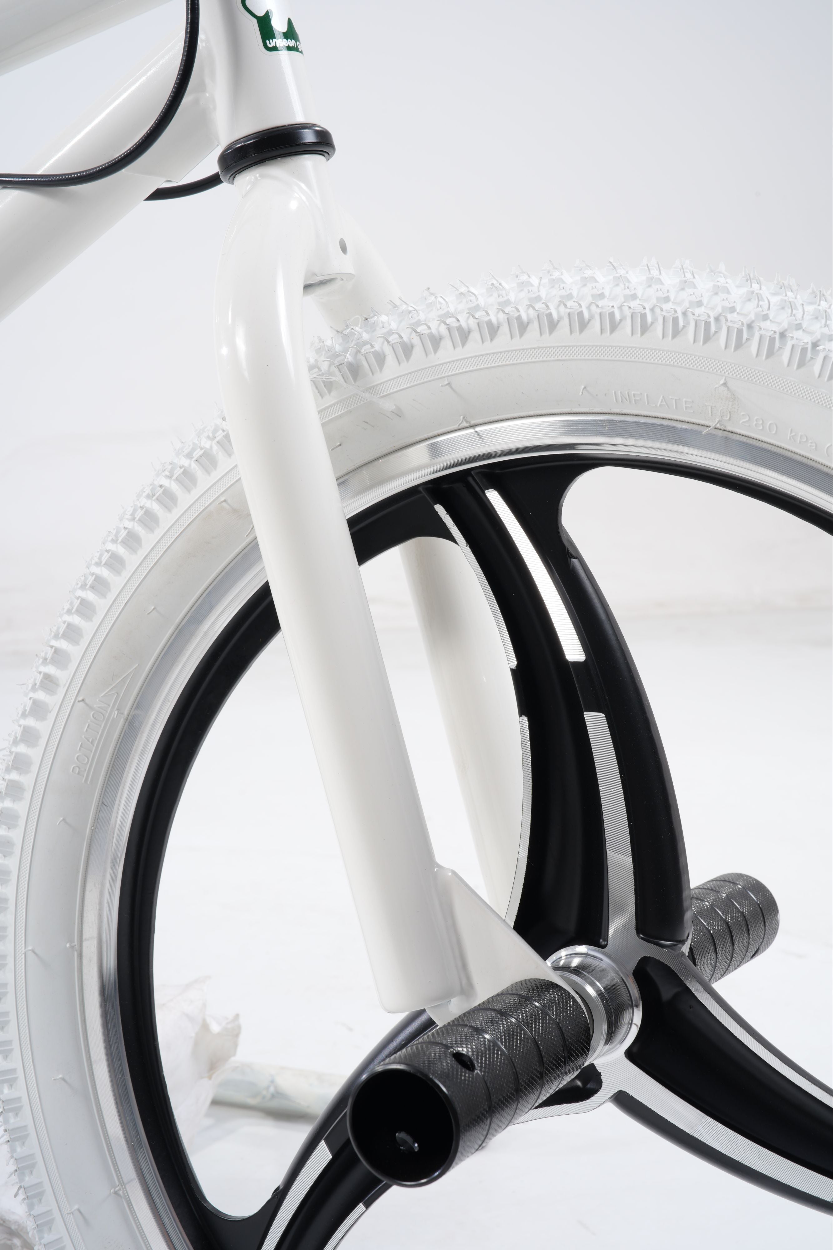 BMX Bike fork and mag wheel detail